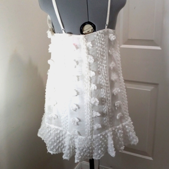 Women's Sz S White Dress with Different Decorative Balls, midi, Baby Doll look - Picture 4 of 4